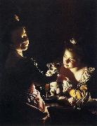 Joseph wright of derby Joseph Wright of Derby. Two Girls Dressing a Kitten France oil painting artist